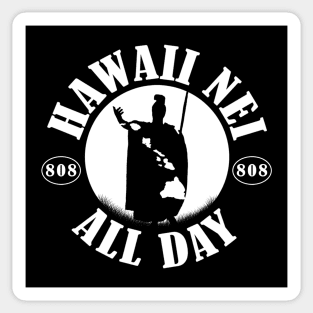 HNAD Rising Sun (white) King Kamehameha by Hawaii Nei All Day Sticker